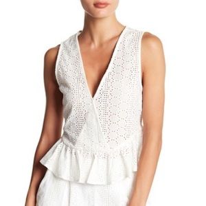 BCBGeneration Ruffle Hem Lace Tank